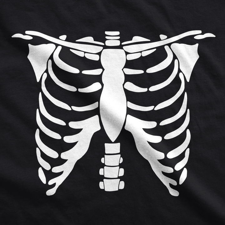 Mens White Skeleton Rib Cage Funny Halloween Costume T shirt Image 2