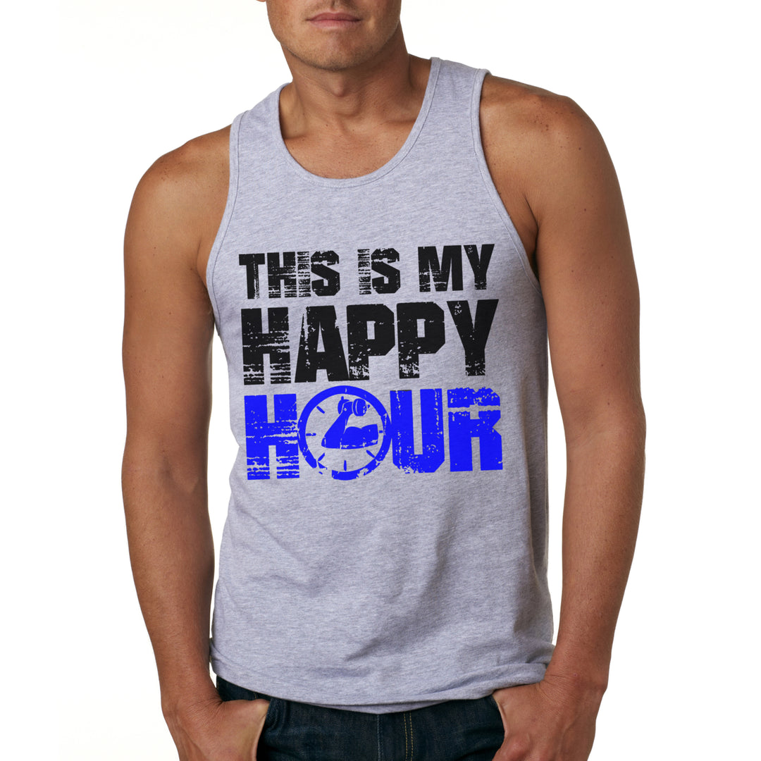 This Is My Happy Hour Tank Top Funny Fitness Workout Drinking Sleeveless Tee Image 2