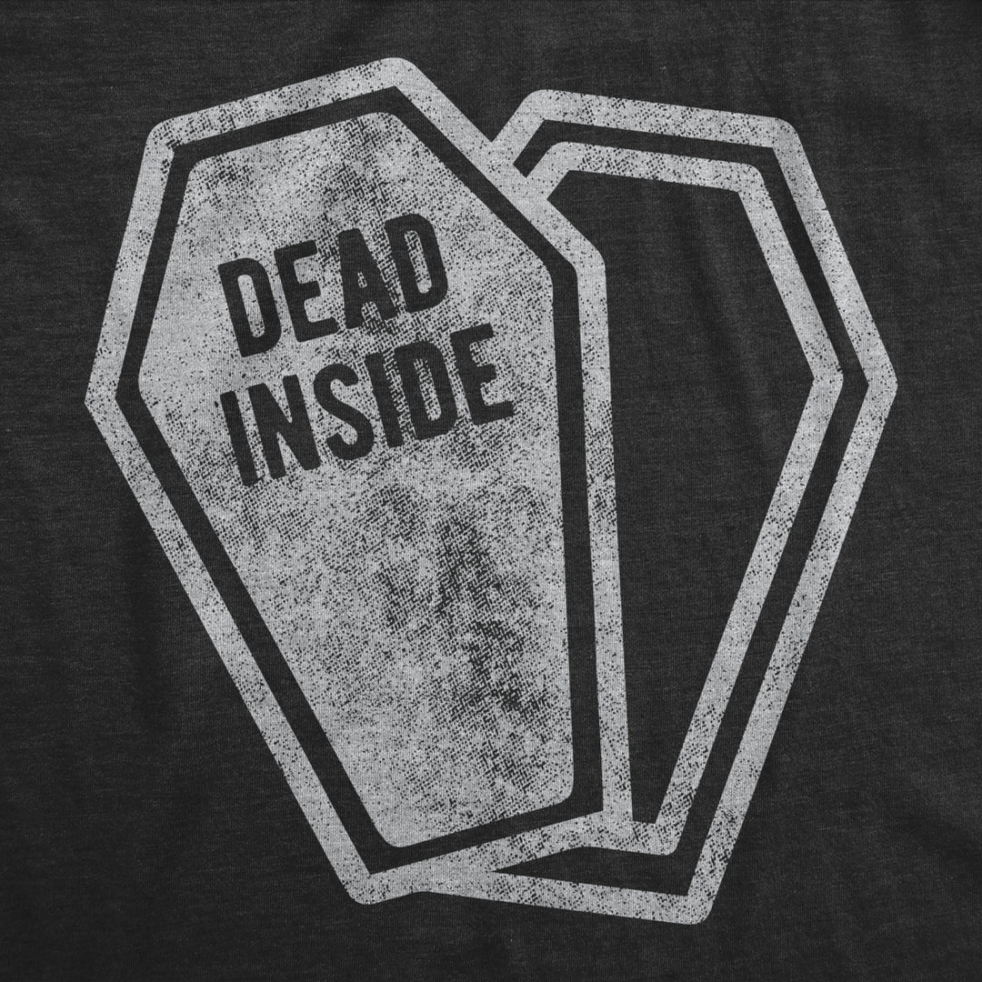 Womens Dead Inside Tshirt Funny Halloween Costume Party Coffin Graphic Novelty Tee Image 2