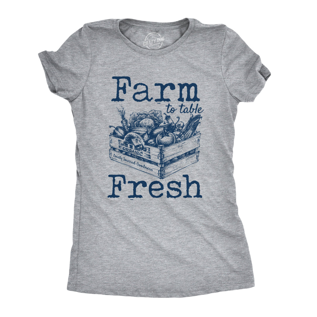 Womens Farm To Table Fresh Tshirt Cute Vegetables Farmers Market Tee Image 1