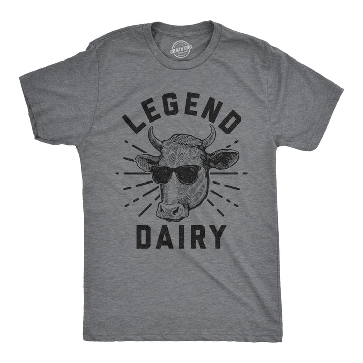 Mens Legend Dairy Tshirt Funny Cow Sunglasses Graphic Novelty Tee Image 1