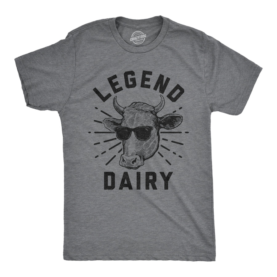 Mens Legend Dairy Tshirt Funny Cow Sunglasses Graphic Novelty Tee Image 1