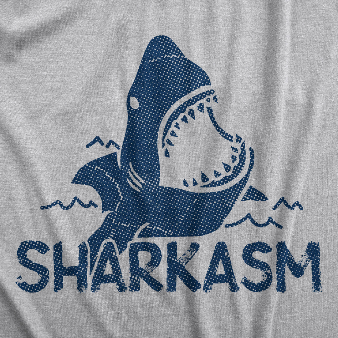 Womens Sharkasm Tshirt Funny Sarcastic Shark Summer Vacation Graphic Novelty Tee Image 2