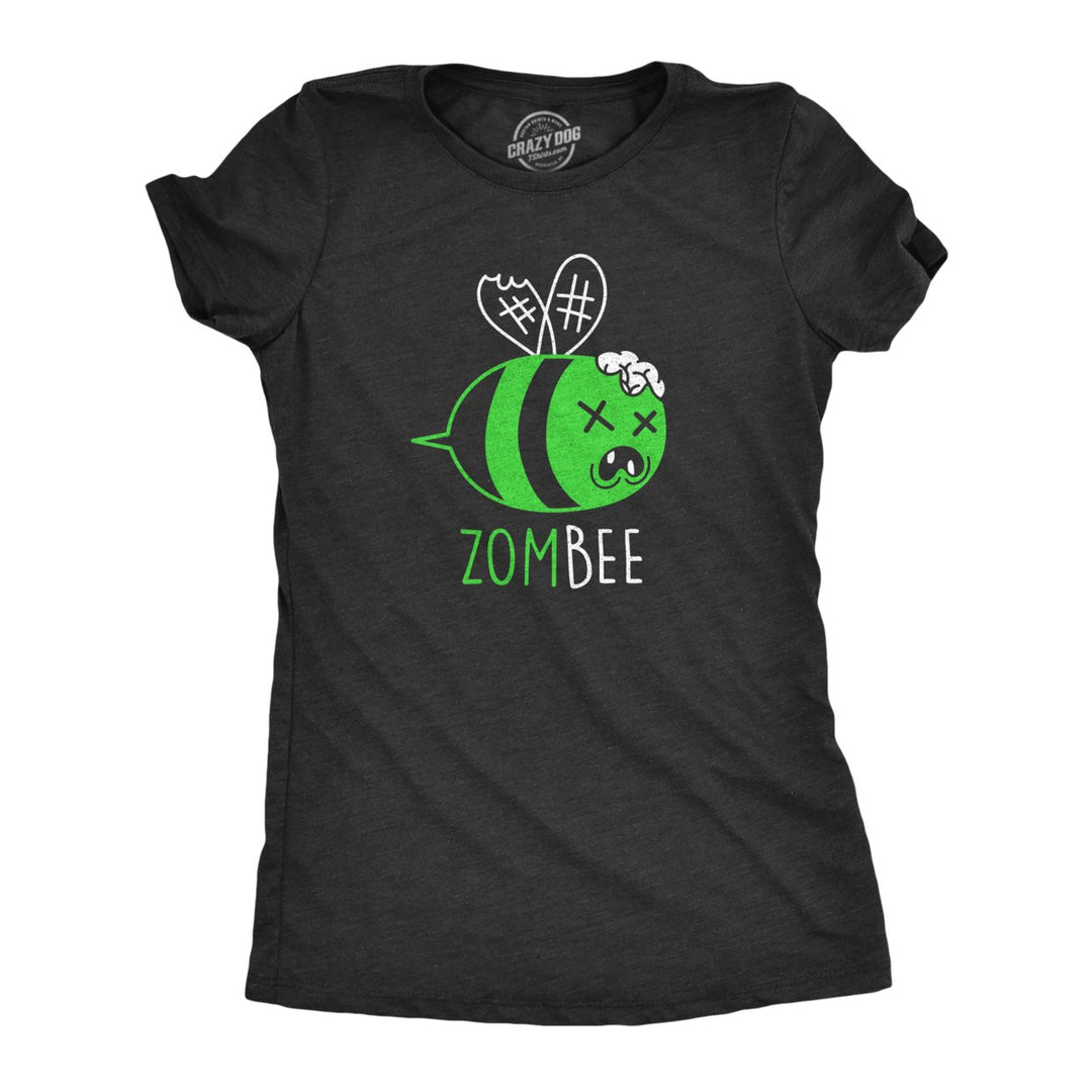 Womens Zombee Tshirt Funny Zombie Halloween Bumble Bee Novelty Graphic Tee Image 1