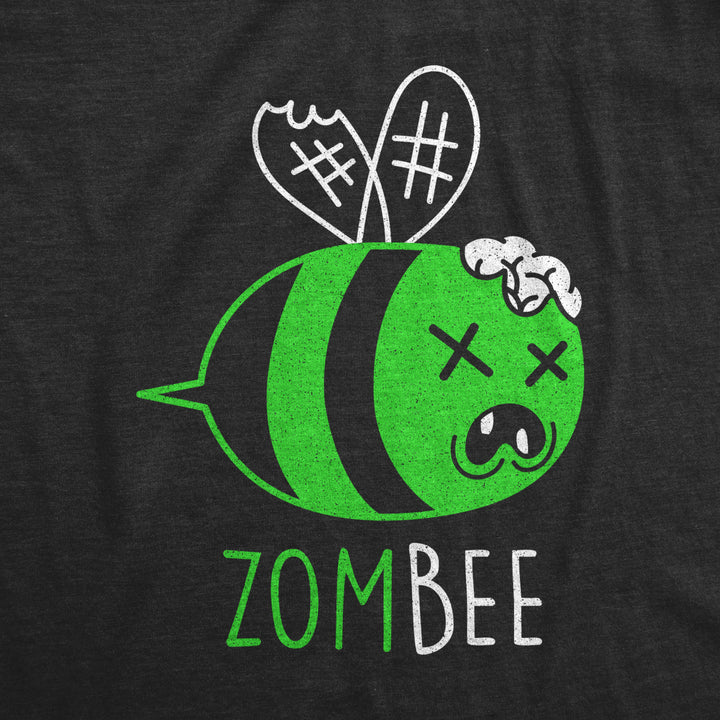 Womens Zombee Tshirt Funny Zombie Halloween Bumble Bee Novelty Graphic Tee Image 2