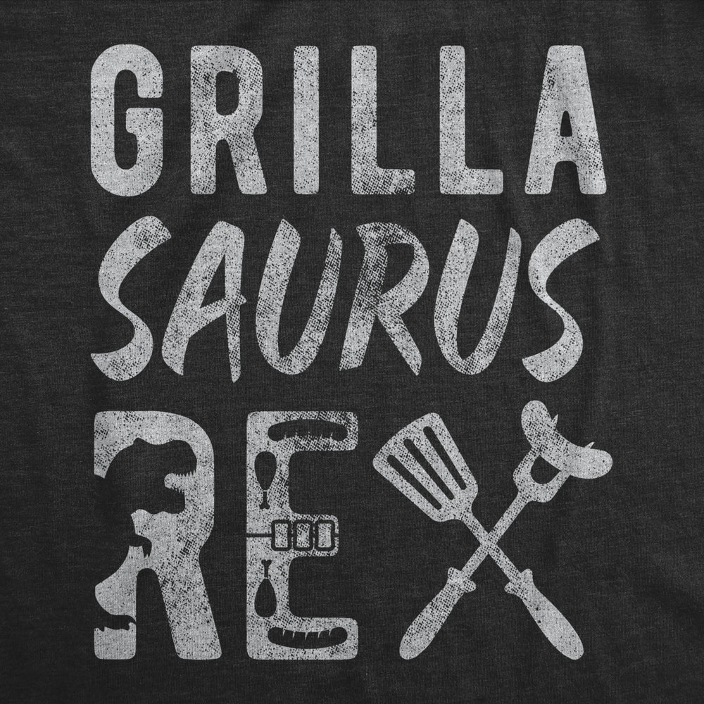 Mens Grillasaurus Rex Tshirt Funny BBQ Cookout Grill Dinosaur Trex Graphic Tee Image 2