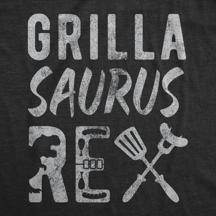 Mens Grillasaurus Rex Tshirt Funny BBQ Cookout Grill Dinosaur Trex Graphic Tee Image 2