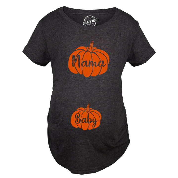 Maternity Mama And Baby Pumpkin Tshirt Cute Family Halloween Pregnancy Tee Image 4