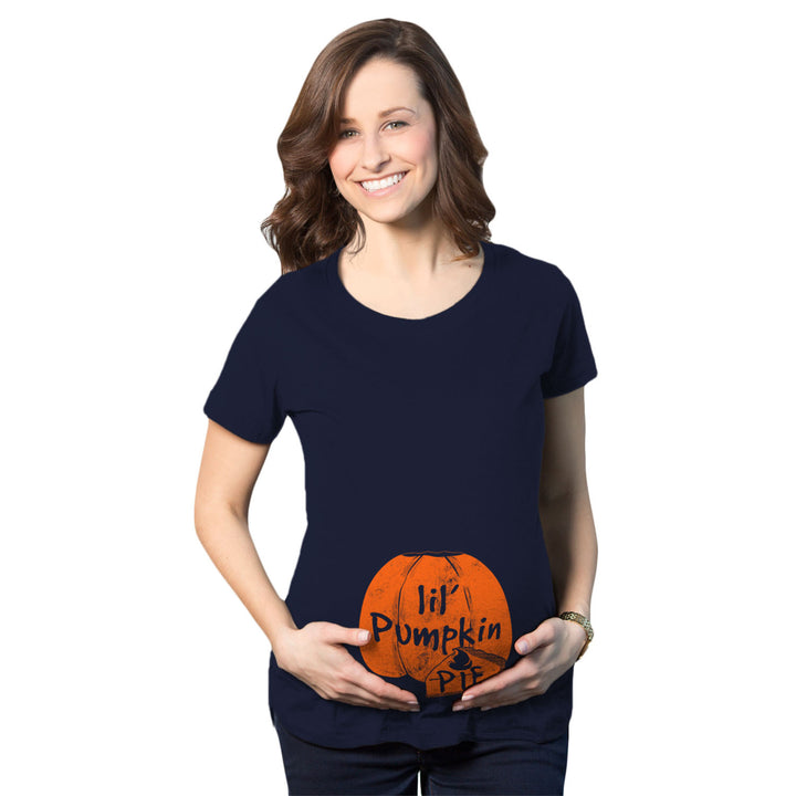 Maternity Lil Pumpkin Pie Pregnancy Tshirt Cute Thanksgiving Tee For Mom To Be Image 1