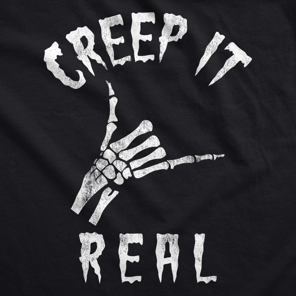 Womens Creep It Real Tshirt Funny Skeleton Halloween Shaka Tee Image 2