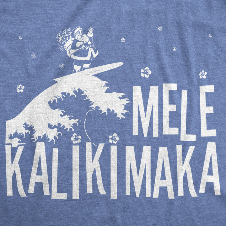 Womens Mele Kalikimaka Tshirt Funny Surfing Hawaiian Christmas Santa Tee Image 2