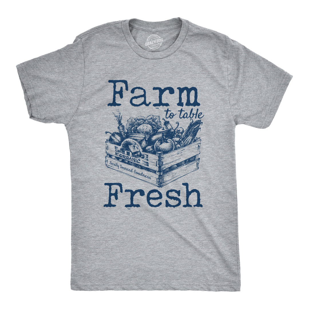 Mens Farm To Table Fresh Tshirt Cute Vegetables Farmers Market Tee Image 1