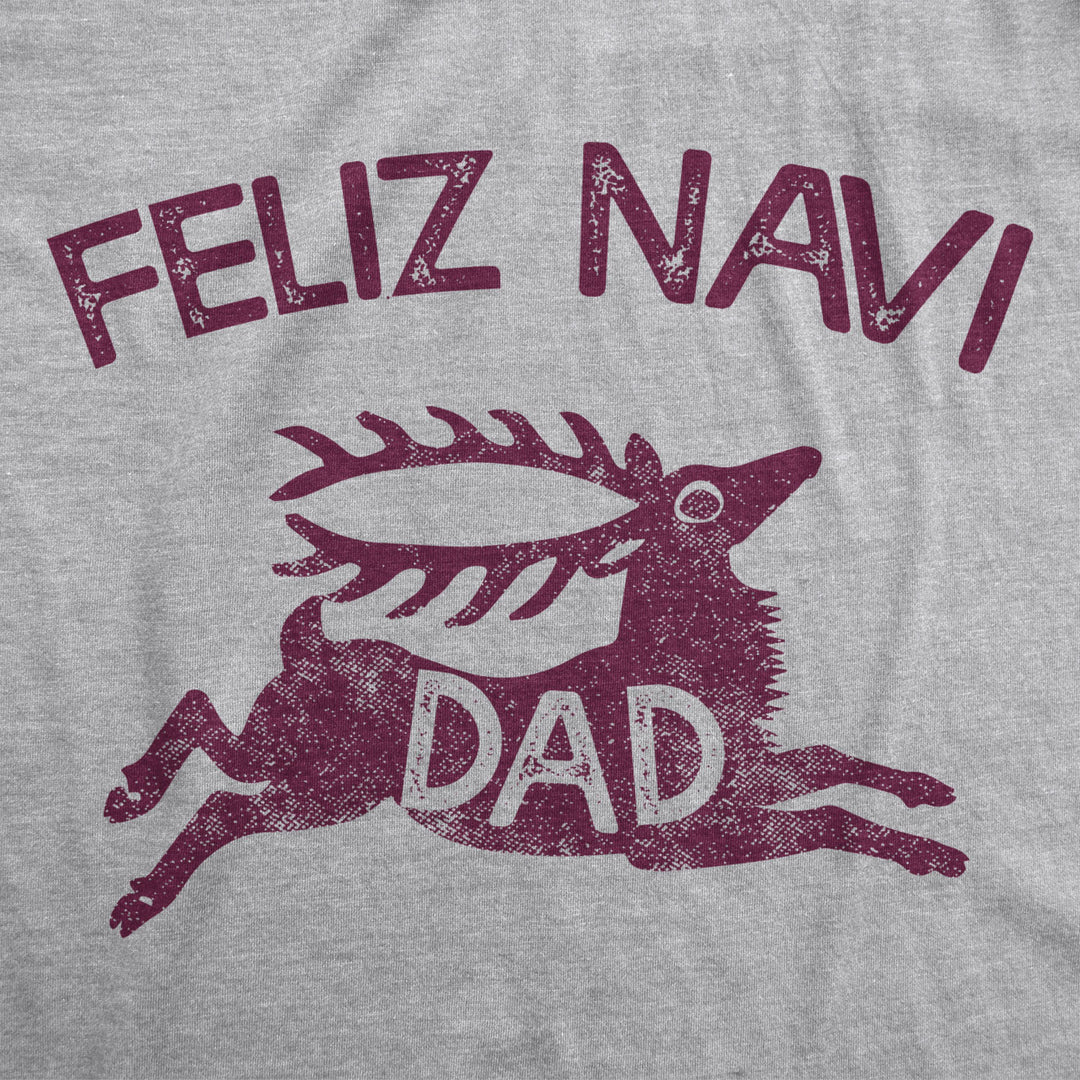 Mens Feliz Navidad Tshirt Funny Christmas Reindeer Father Tee Image 2