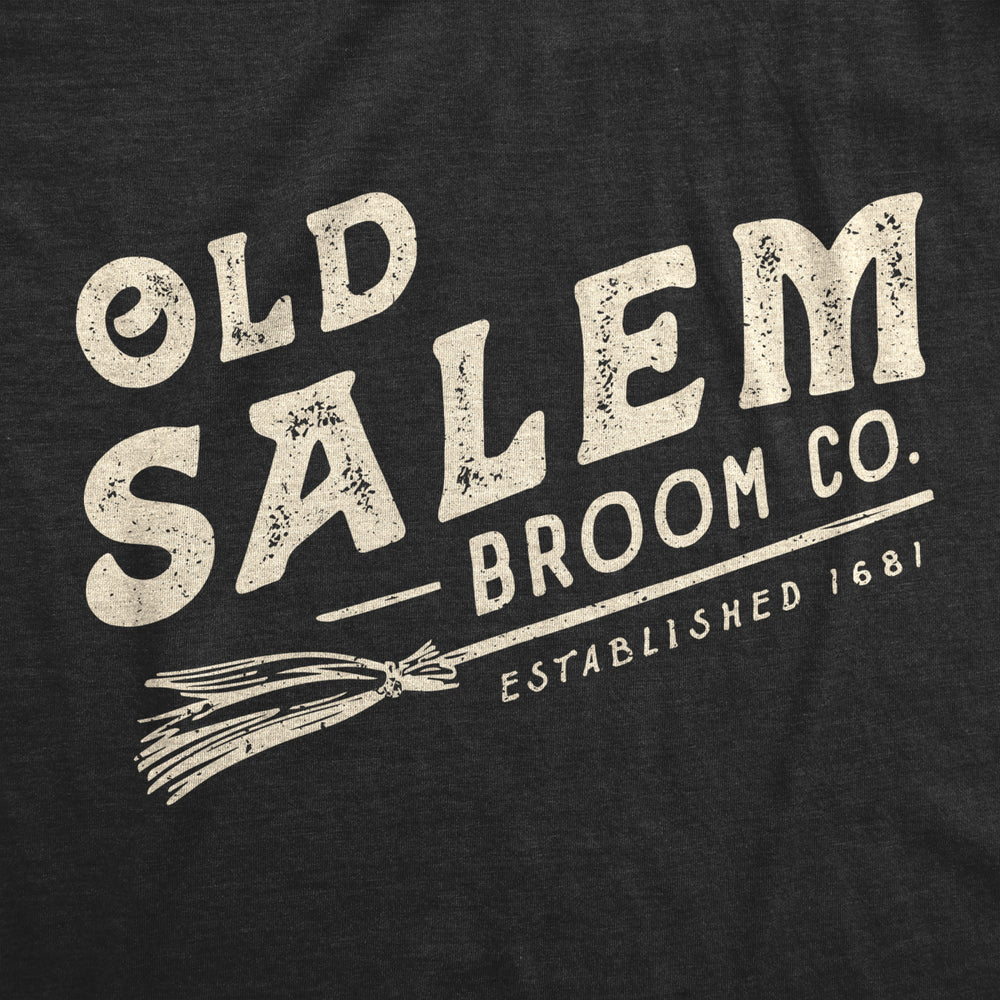 Womens Old Salem Broom Co Tshirt Funny Halloween Witch Tee Image 2