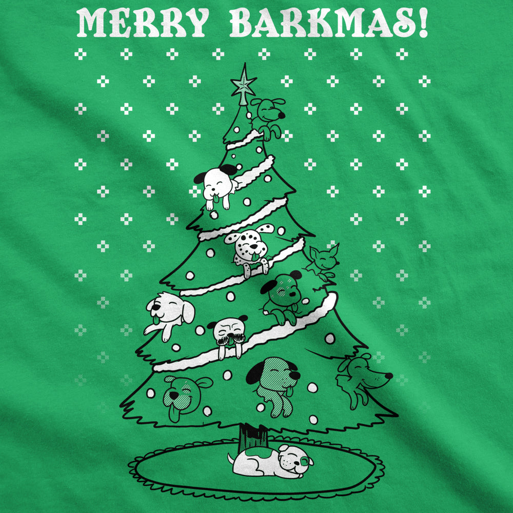 Mens Merry Barkmas Funny Dog Lover Christmas Tree Holiday T shirt Image 2