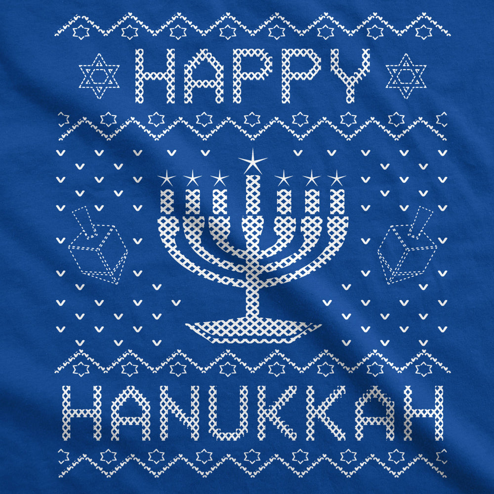 Mens Happy Hanukkah Tshirt Funny Jewish Christmas Menorah Tee For Guys Image 2