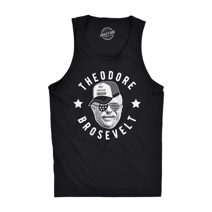 Mens Fitness Tank Theodore Brosevelt Tanktop Funny 4th of July Shirt Image 1