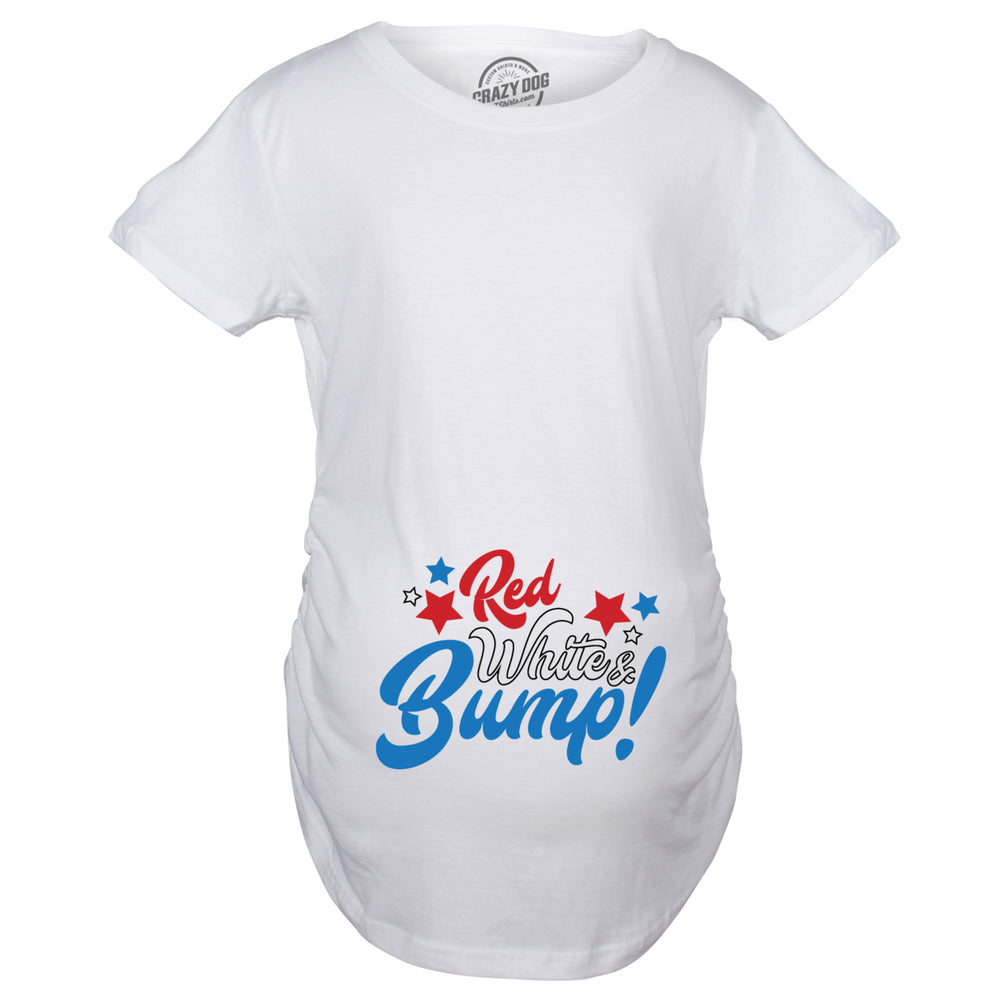 Maternity Red White and Bump Funny T shirts Announce Pregnancy Cute T shirt Image 2