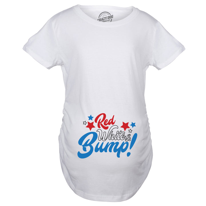 Maternity Red White and Bump Funny T shirts Announce Pregnancy Cute T shirt Image 2