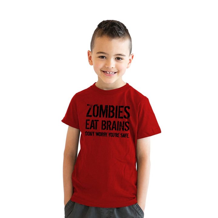 Youth Zombies Eat Brains Shirt Funny T Shirt Living Dead Halloween Outbreak Tee Image 1