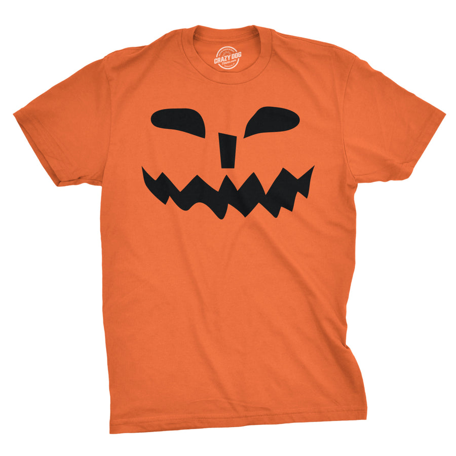 Mens Spikey Teeth Pumpkin Face Funny Fall Halloween Spooky T shirt Image 1