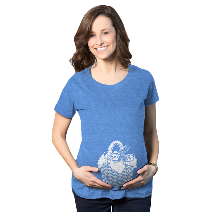 Maternity Easter Basket Belly Pregnancy T Shirt Cute Baby Shower Announcement Image 1