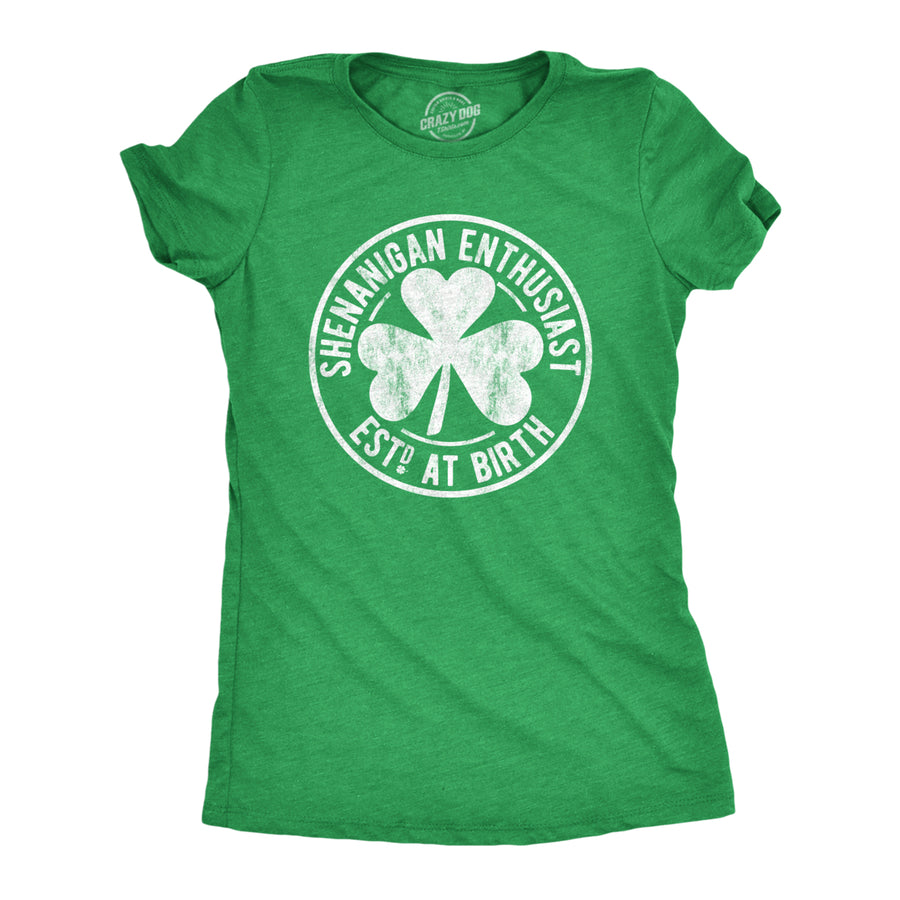 Womens Shenanigan Enthusiast T Shirt Funny Saint Patricks Day St Patty Irish Tee Image 1