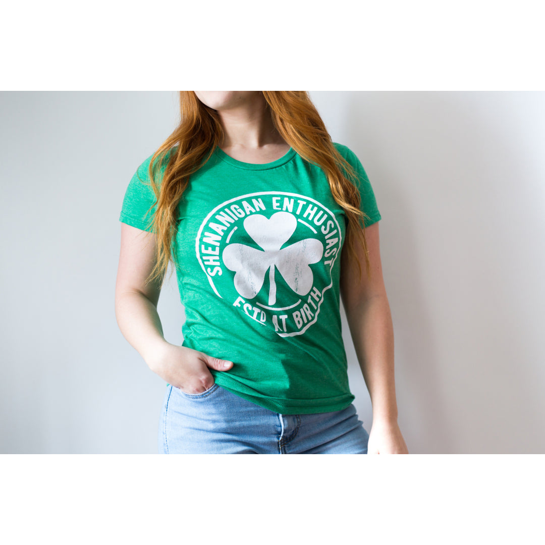 Womens Shenanigan Enthusiast T Shirt Funny Saint Patricks Day St Patty Irish Tee Image 4