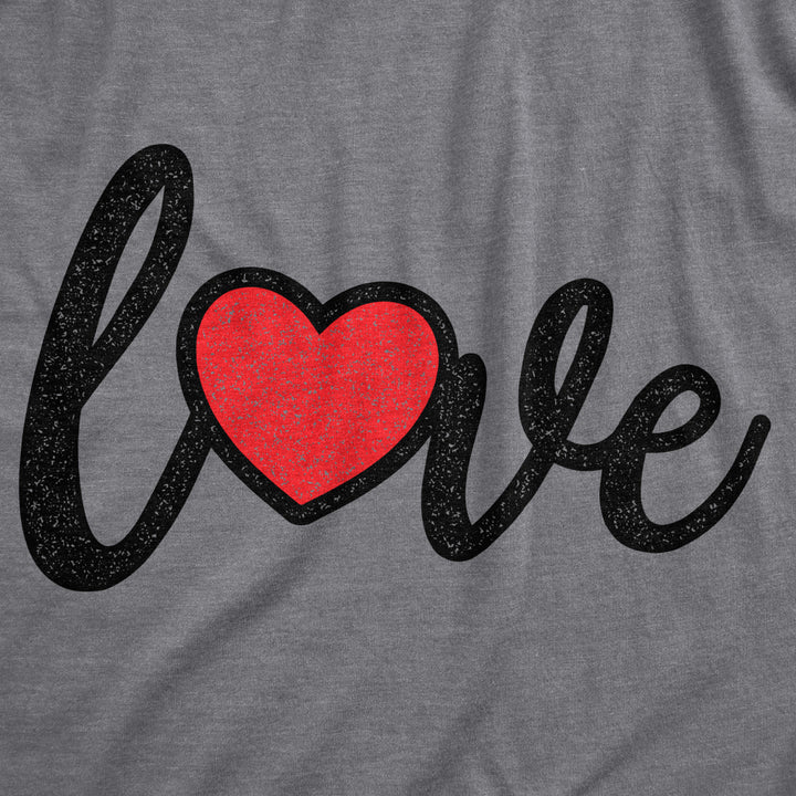 Womens Love Script Heart Tshirt Cute Flirty Date Tee Image 2