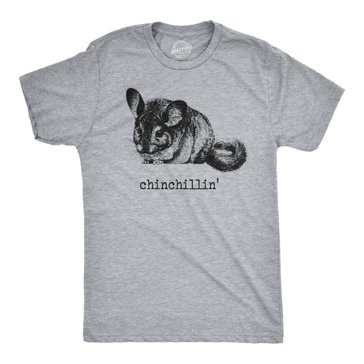 Mens Chinchillin T shirt Funny Chinchilla Animal Lover Graphic Vintage Cool Tee Image 1