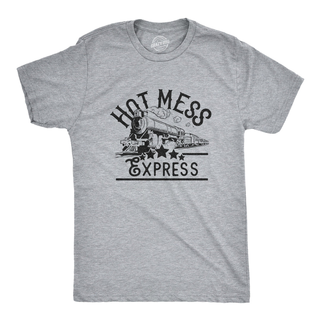 Mens Hot Mess Express Tshirt Funny Train Hangover Novelty Party Tee Image 1