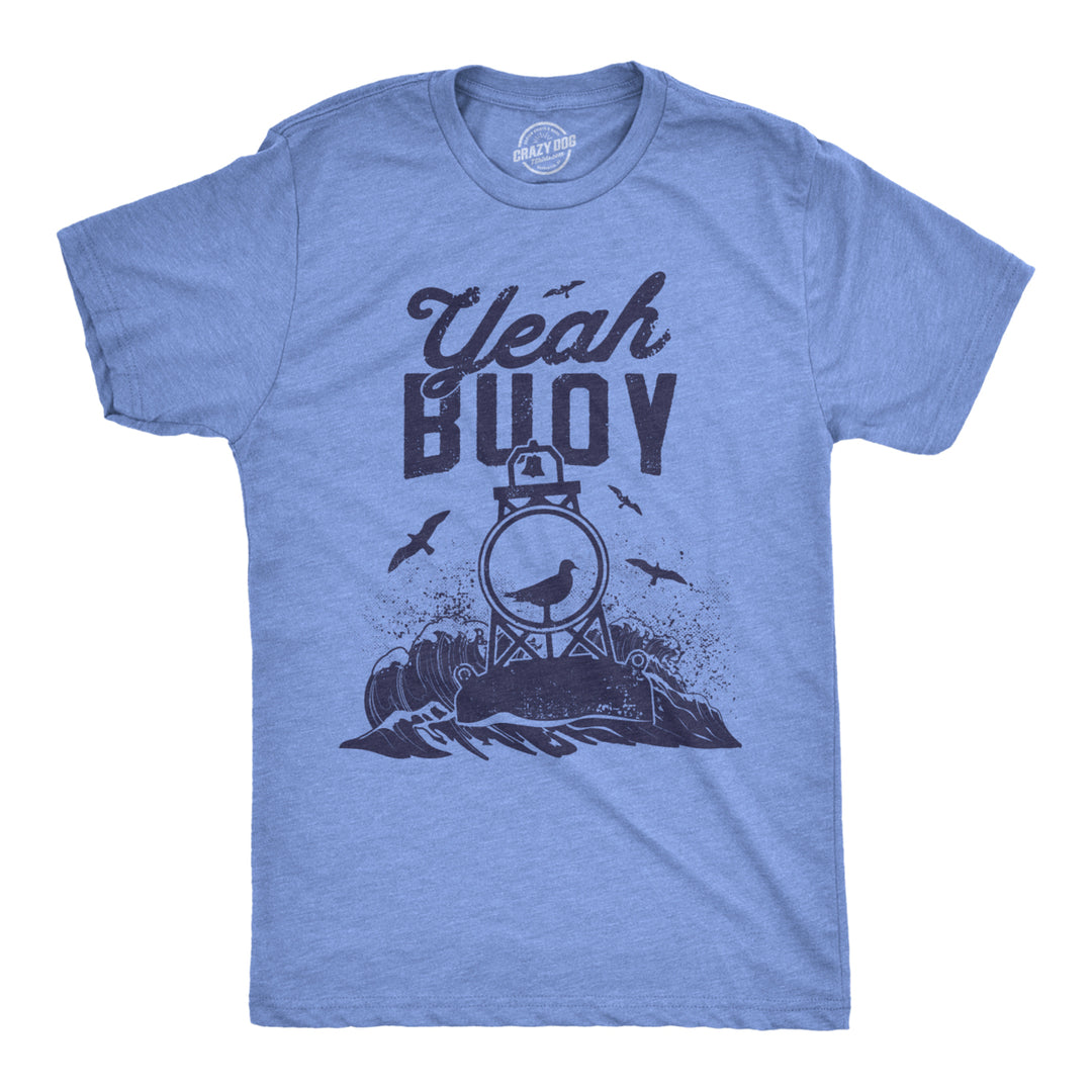 Mens Yeah Buoy Tshirt Funny Seagull Beach Vacation Tee Image 1