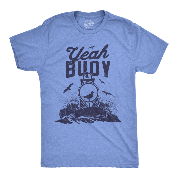 Mens Yeah Buoy Tshirt Funny Seagull Beach Vacation Tee Image 1