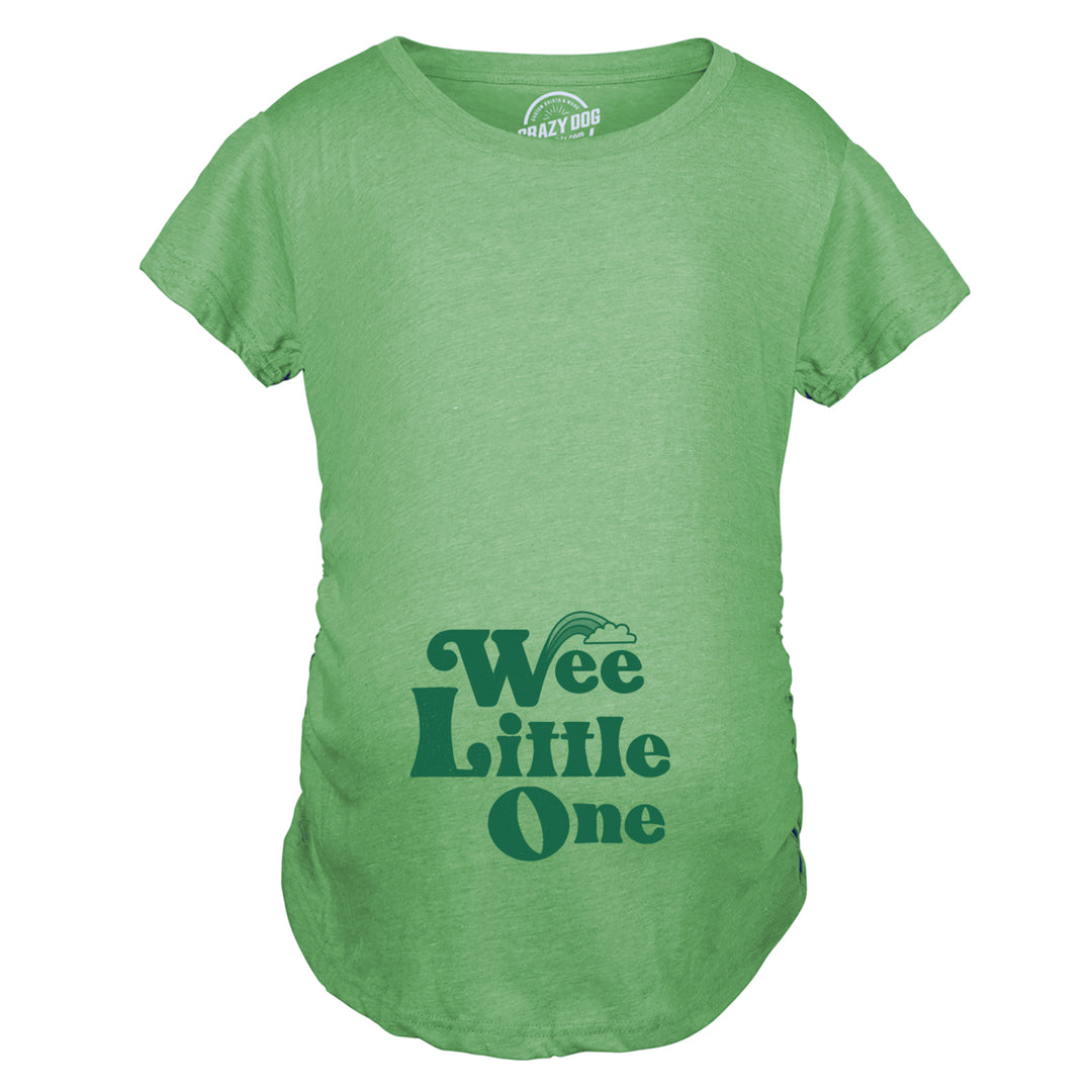 Maternity Wee Little One Tshirt Funny Pregnancy St Patricks Day Leprechaun Tee Image 4