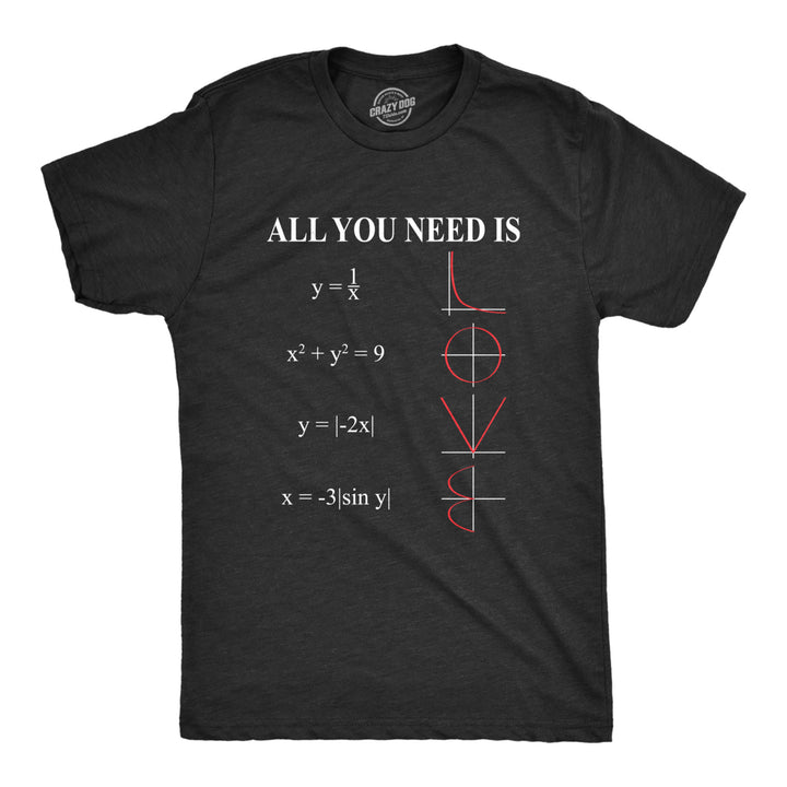 Mens All You Need Is Love Equation Tshirt Funny Nerdy Math Tee Image 1