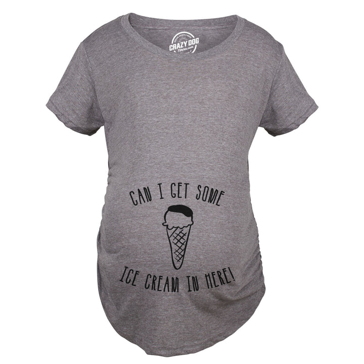 Maternity Can I Get Some Ice Cream In Here Funny Announce Pregnancy T shirt Image 4