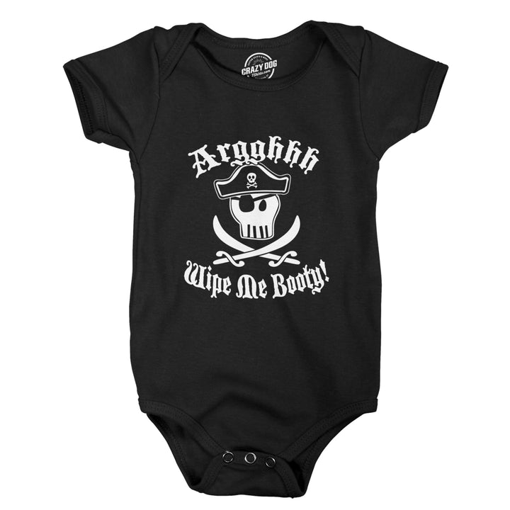 Wipe Me Booty Aaaargh Romper Funny Pirate Sword Baby Creeper Bodysuit Image 1