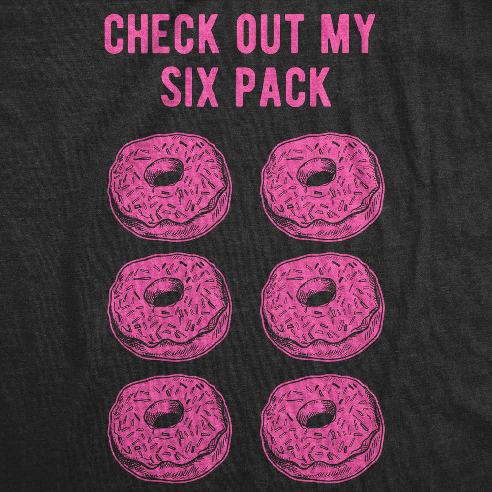 Mens Check Out My Six Pack T shirt Funny Workout Donuts Graphic Humor Gym Tee Image 2