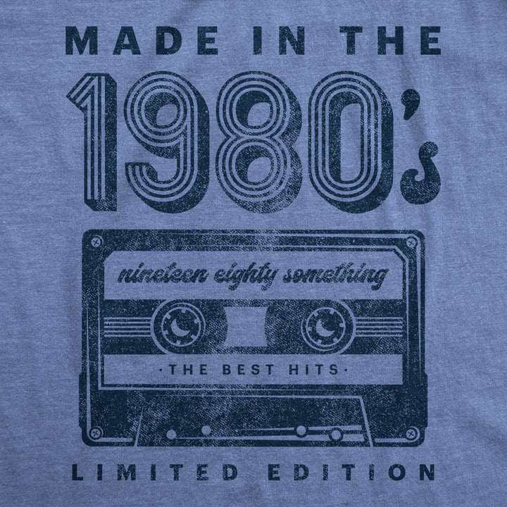 Mens Made In The 1980s Tshirt Funny Retro Cassette Tape Music Graphic Tee Image 2