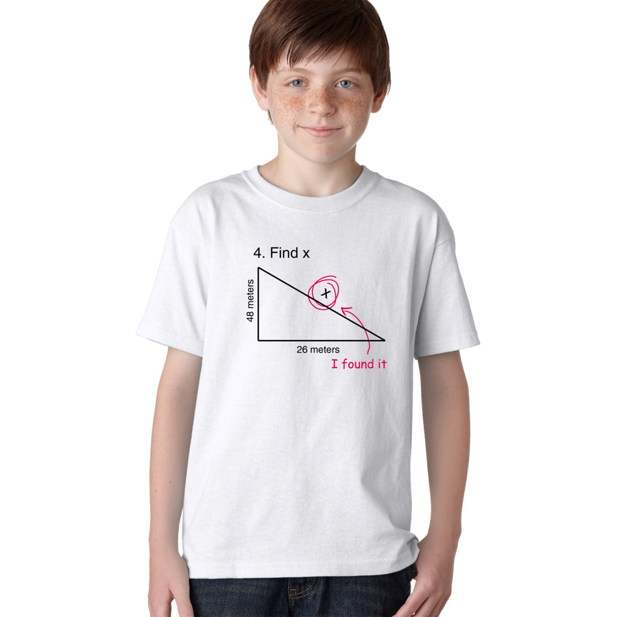 Find X Youth T Shirt Funny Variable Student Classroom Math Teacher Tee For Kids Image 1