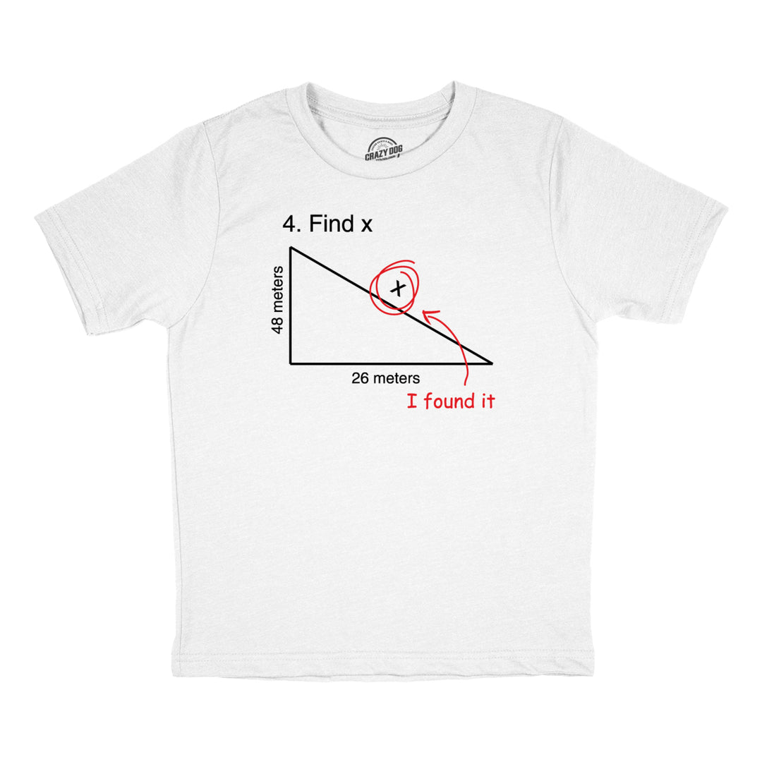 Find X Youth T Shirt Funny Variable Student Classroom Math Teacher Tee For Kids Image 2