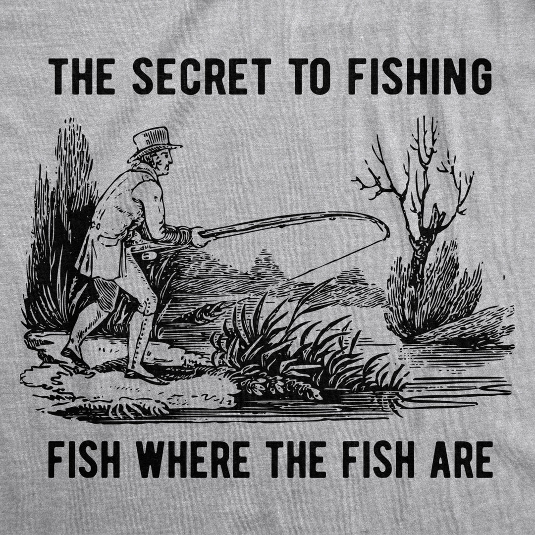 Mens The Secret To Fishing Tshirt Funny Fathers Day Fisherman Tee Image 2