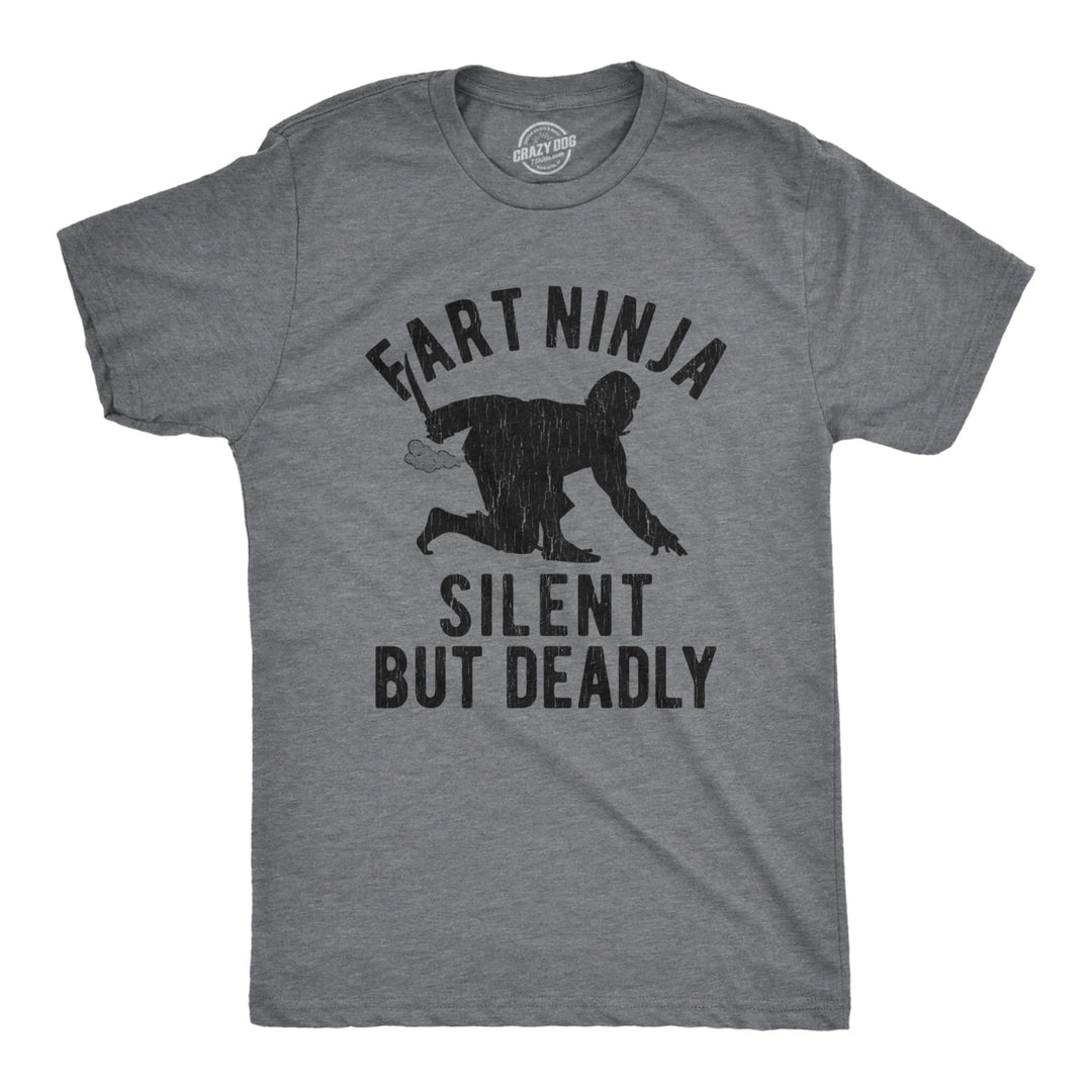 Mens f**t Ninja Silent But Deadly Funny Bathroom Humor Karate Novelty Graphic Tee Image 1