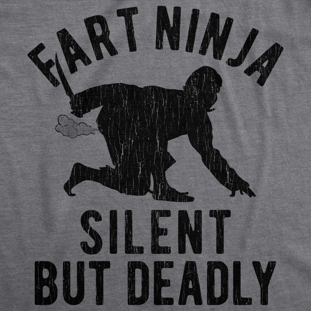 Mens f**t Ninja Silent But Deadly Funny Bathroom Humor Karate Novelty Graphic Tee Image 2