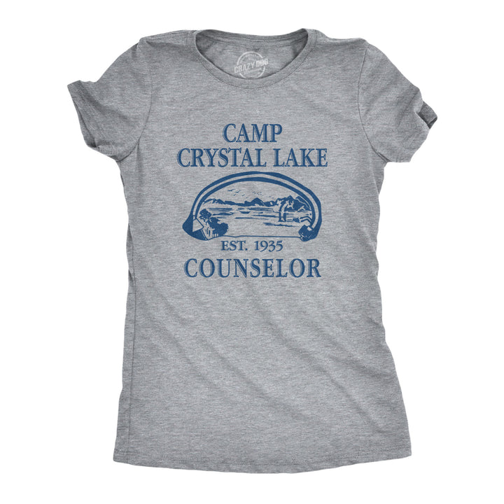 Womens Camp Crystal Lake T shirt Funny Graphic Camping Vintage Adult Novelty Tees Image 1