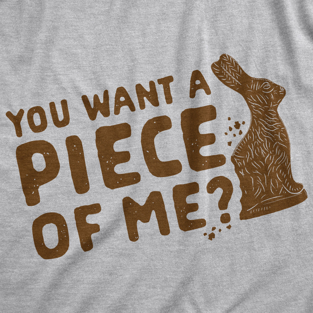 Mens You Want A Piece Of Me Tshirt Funny Chocolate Easter Bunny Tee Image 2