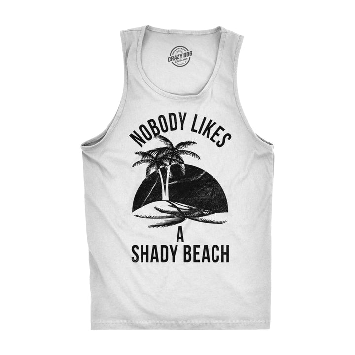 Mens Shady Beach Funny Cool Tees Sleeveless Gym Workout Novelty Fitness Tanktop Image 1