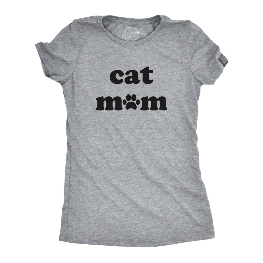 Womens Cat Mom Tshirt Funny Pet Animal Lover Kitty Novelty Tee Image 1