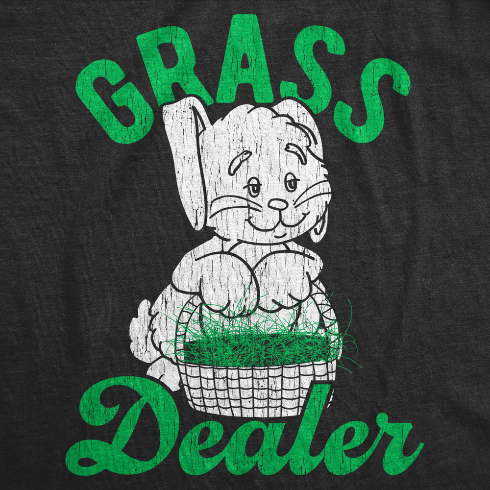 Womens Grass Dealer Tshirt Funny Easter Bunny Basket Holdiay Novelty Tee Image 2