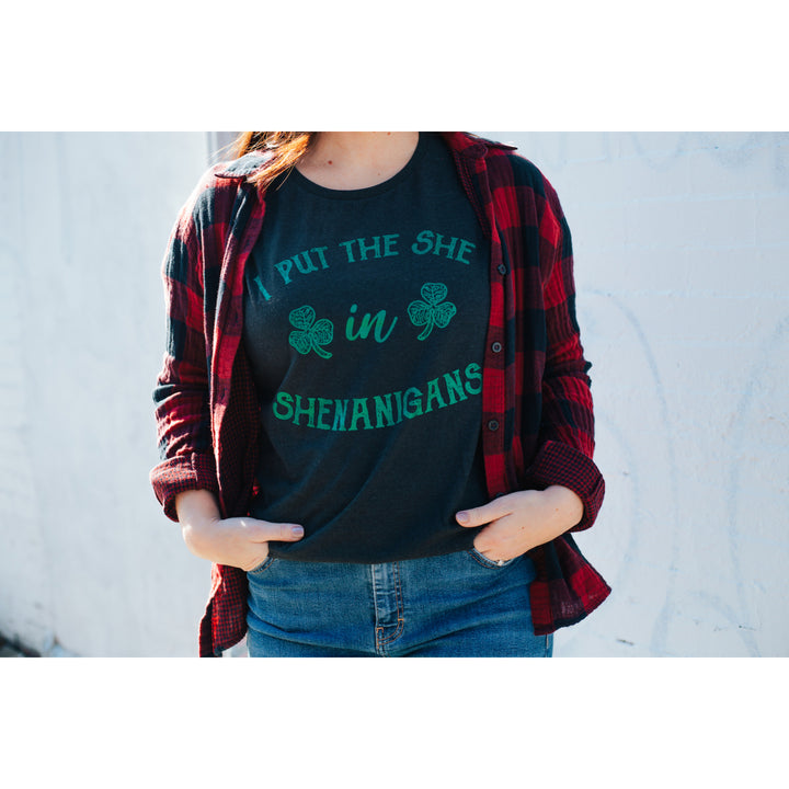 Womens I Put The She In Shenanigans T Shirt Funny Saint Patricks Day St Patty Image 6